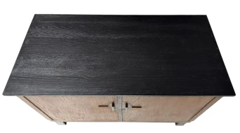 Art Deco Modernist Sideboard or credenza with Black Lacquered Top, 1930s